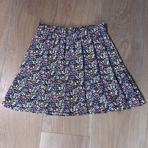 LOFT Navy Floral A-Line Mini Skirt | Navy | Small | Preppy | Flirty | Fun | EUC